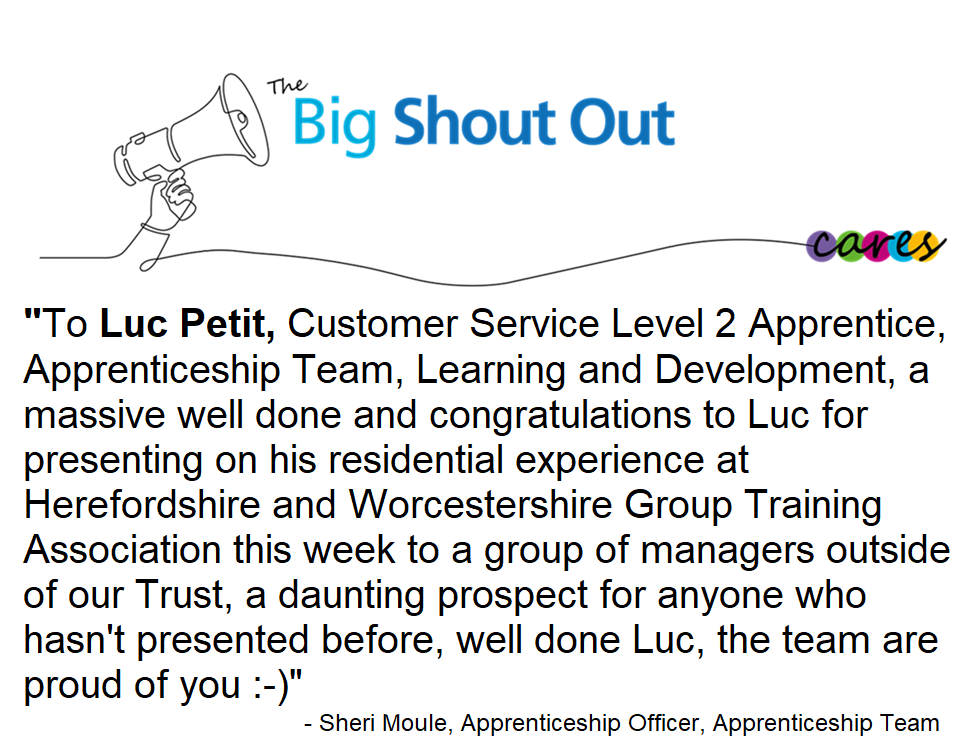 Massive congratulations to Luc for his Big Shout Out and for presenting his residential experience a couple weeks ago! Amazing work! 🤩👏 @HwhctApps