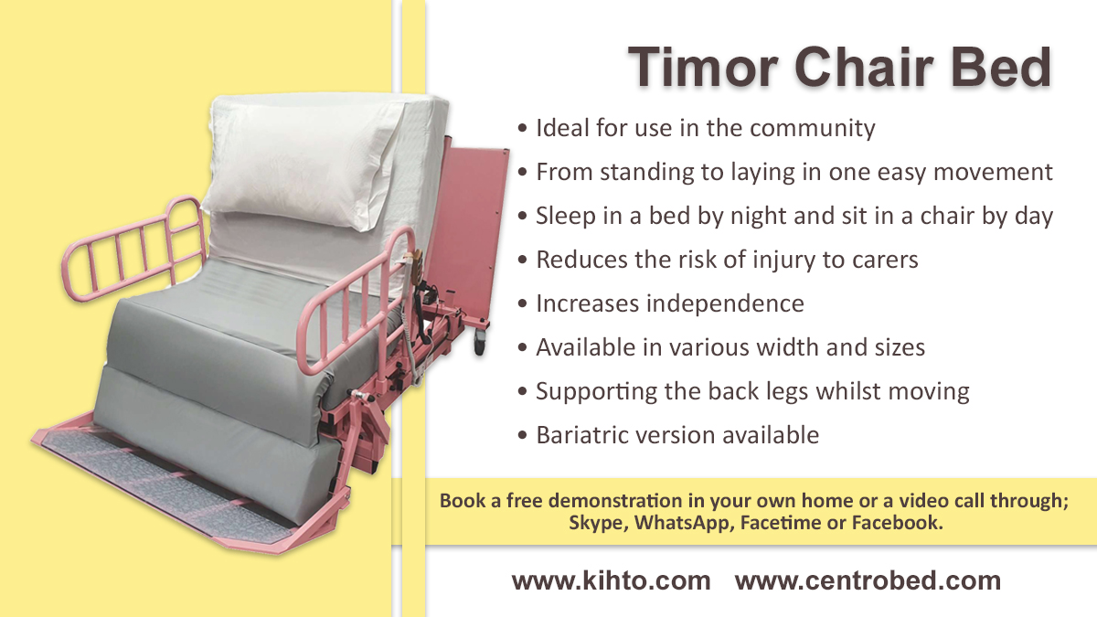 Centrobed's tweet photo. Our Timor chair bed can help anyone regain their independence while reducing the need for carers. This bed enables a quick and easy transition from laying to sitting to standing. #nhs #bespoke #centrobed #chairbed https://t.co/w0VjMCrDCk