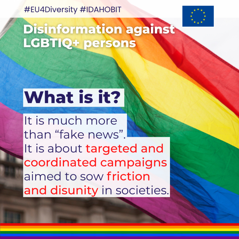eu_eeas's tweet photo. Disinformation against LGBTIQ+ persons limits their ability to express themselves and to contribute to the political, social and economic life.

All humans are born free and equal in dignity, regardless of who they are and who they love. #DontBeDeceived #UDHR75