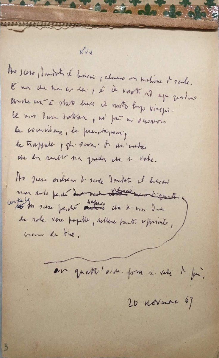 Poesiaitalia's tweet photo. Manoscritto «Ho sceso, dandoti il braccio» di Eugenio Montale, conservato presso il Fondo manoscritti di Pavia. https://t.co/rfCyoSlow6