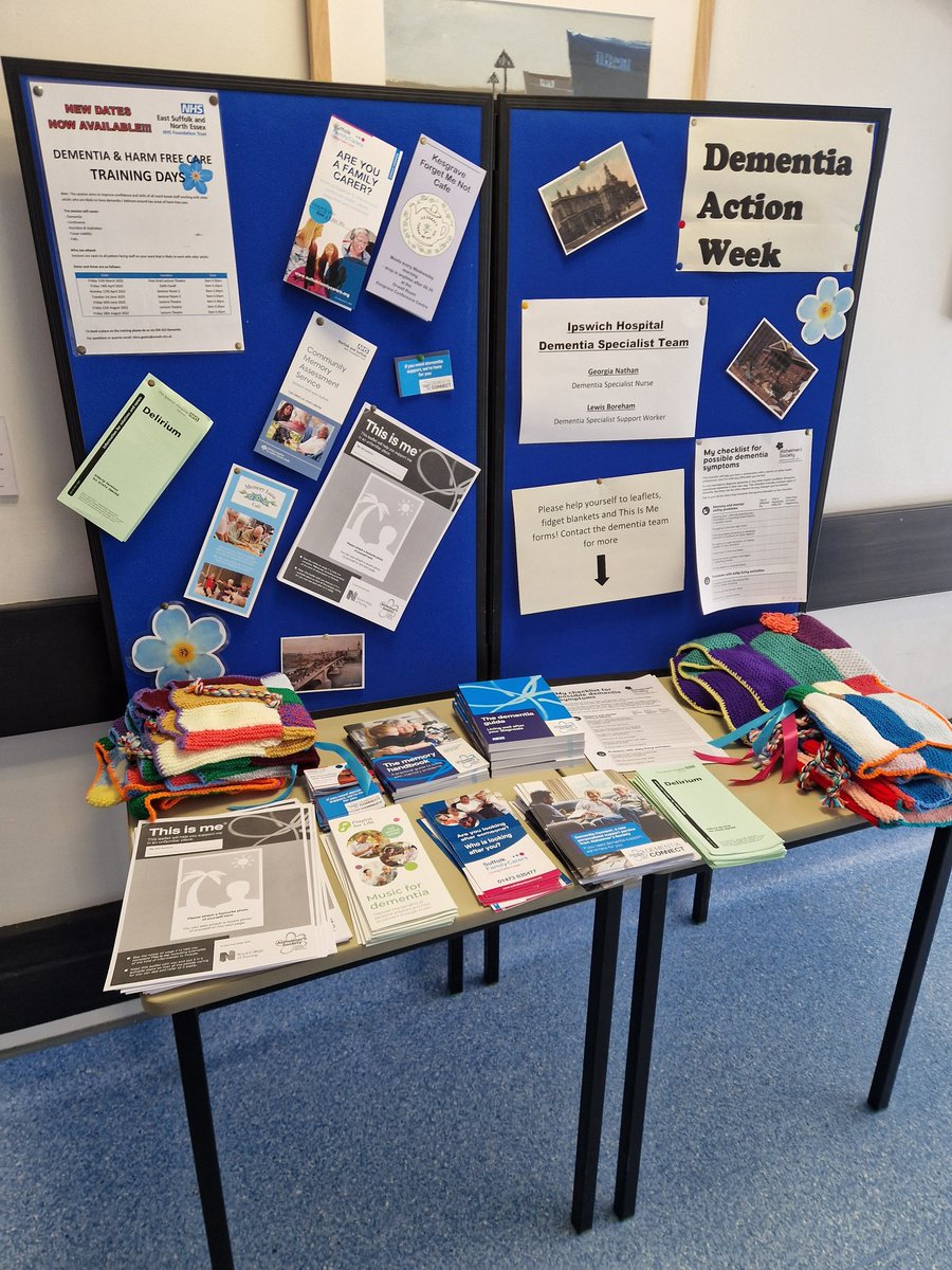 Does you department need some dementia resources? Are you worried about a loved ones memory? Do you want to know what training we have on? For #DementiaActionWeek you'll find our stall in the main corridor at Ipswich Hospital <a href="/ESNEFT/">East Suffolk and North Essex NHS Foundation Trust</a>