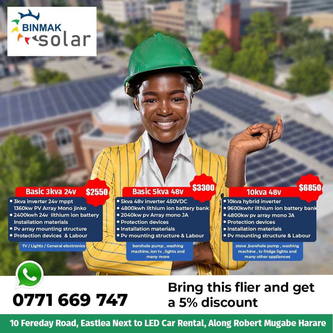 BinmakSolar's tweet image. Tired of loadshedding? We got you! 
For all you solar products get in touch
with us, we offer you good quality guaranteed solar
products at an affordable competitive price only at Binmak Solar 
0771669747
#lithiumbatterypower #solarzim #solarenergy #SolarPower #96hrs #100hrs