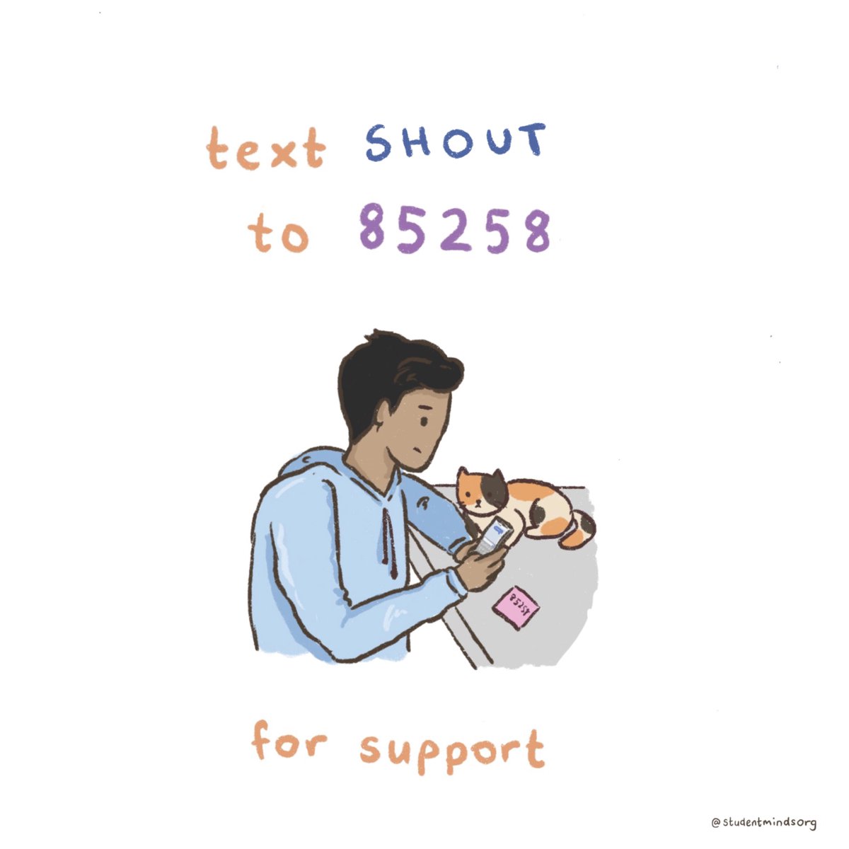 StudentMindsOrg's tweet photo. Anxiety can be overwhelming and incredibly isolating. But while you may feel alone, you are not alone. 🧡 #ToHelpAnxiety #MHAW #MentalHealthAwarenessWeek https://t.co/k9pSh8iHWK