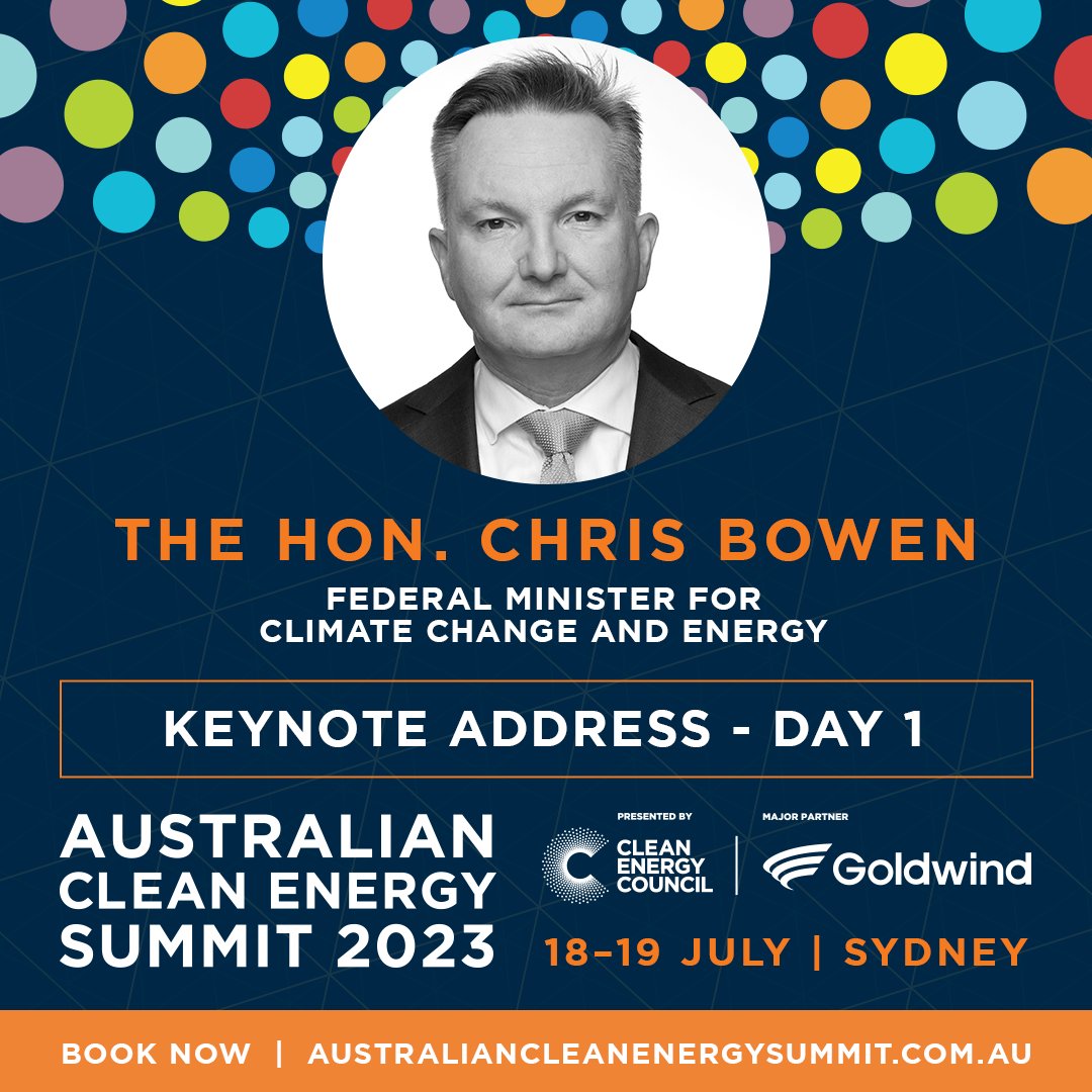 masters_solar's tweet photo. RT cleannrgcouncil: Join the Australian Clean Energy Summit #ACES2023 July 18-19 #ICCSydney with a keynote address by Federal Minister for Climate Change and Clean Energy, Hon. Chris Bowen.  
Tickets are limited, so book now at;  https://t.co/3VHvbLwPSg… https://t.co/iwPpngp1GK