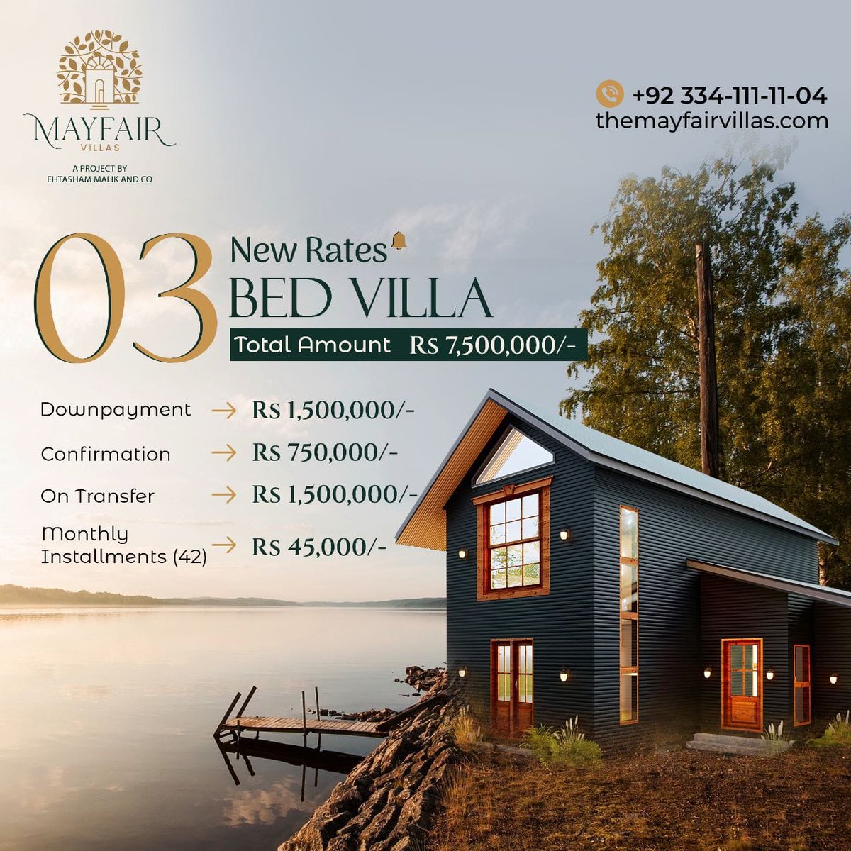 Mayfairvilla's tweet photo. 𝗘𝘅𝗰𝗶𝘁𝗶𝗻𝗴 𝗡𝗲𝘄𝘀! The wait is finally over and we're excited to announce the new prices for our luxurious villas at prime location of 𝗞𝗵𝗮𝗻𝗽𝘂𝗿 𝗗𝗮𝗺.

#housing #villas #1bed #2bed #3bed #mabaliisland #khanpur #twincities #islamabad #mayfair #luxury #home https://t.co/utquzhUtBT