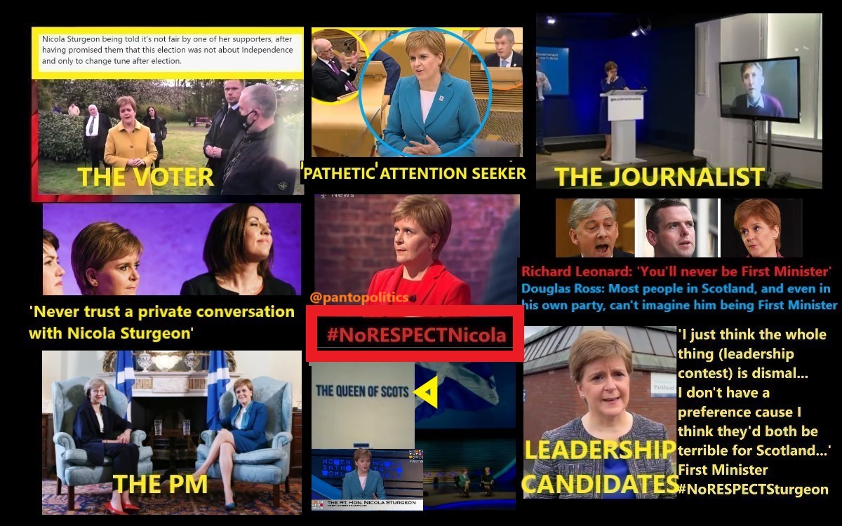 PantoPolitics22's tweet photo. Nicola Sturgeon, the most divisive and toxic politician Scotland has ever known, now claims she 'underestimated depth of polarisation in Scottish politics...' #NoRespectNicola #ThoughtShehadGone #tTheGreatDivider #TheGreatPretender #FailedFirstMinister #JustGONicola https://t.co/2vO3Zz73cl