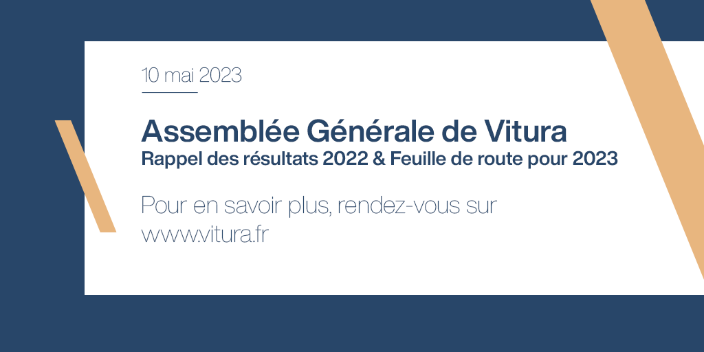 \\ #AG2023 \\
Le 10 mai s’est tenue l’AG de Vitura, l’occasion de rappeler ses résultats 2022 et de détailler
sa feuille de route pour 2023. Merci à toutes et à tous pour votre présence. 👉 vitura.fr
#WeAreVitura