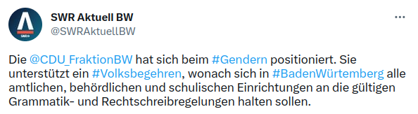 Dieser Laden ist an Scheinheiligkeit nicht mehr zu überbieten …

Ich bin echt unsicher, wie ich damit in der Schule umgehen soll, falls das Realität wird.

„Ungehorsam“ und Ärger in Kauf nehmen (wir vermutlich nur zeitweise funktionieren)? Generisches Femininum?

Habt ihr Ideen?