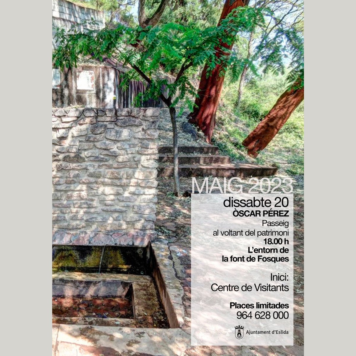 ajuntaeslida's tweet photo. Coneixem el patrimoni del nostre poble gràcies a Óscar Pérez. Esta vegada passejarem per l’entorn de la font de les Fosques.

📆 20 de maig. L'inici de la ruta serà a les 18.00 en el centre de visitants.

Les places són limitades, per la qual cosa és necessari inscriure's. https://t.co/S51vTUOh6N