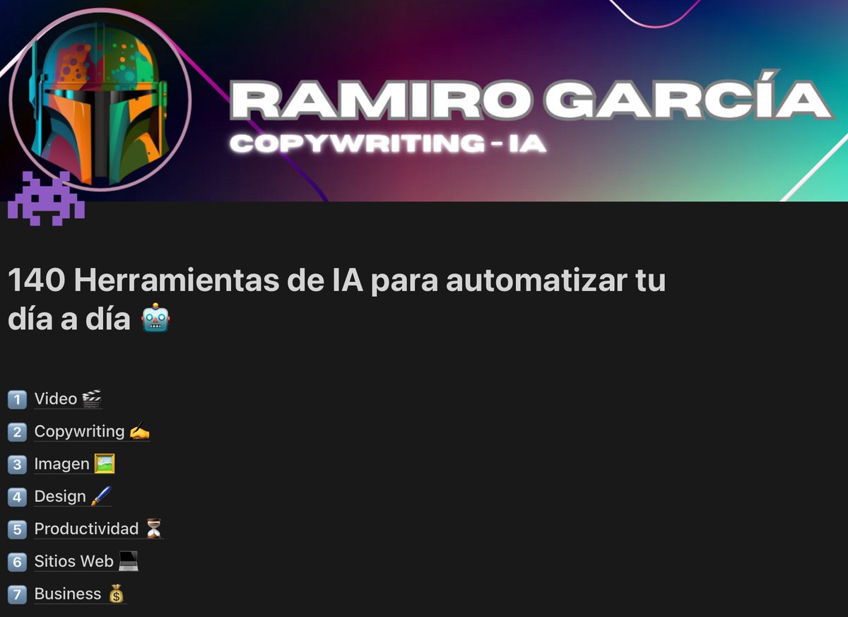 📣 ¿Te pierdes en el océano de IAs que salen cada día?

✅ He condensado 140 herramientas de IA por tema que te ahorrarán mucho tiempo.

Para obtenerla gratis:
👉 Seguirme
👉 Rt + Like 
👉 Comenta "140 "