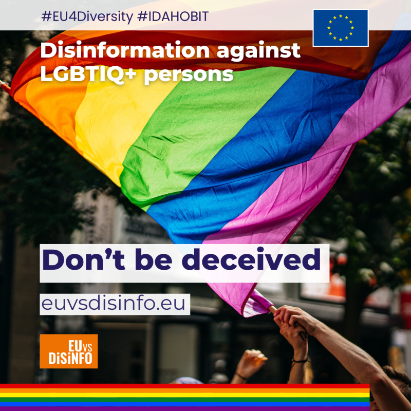 eu_eeas's tweet photo. Disinformation against LGBTIQ+ persons limits their ability to express themselves and to contribute to the political, social and economic life.

All humans are born free and equal in dignity, regardless of who they are and who they love. #DontBeDeceived #UDHR75