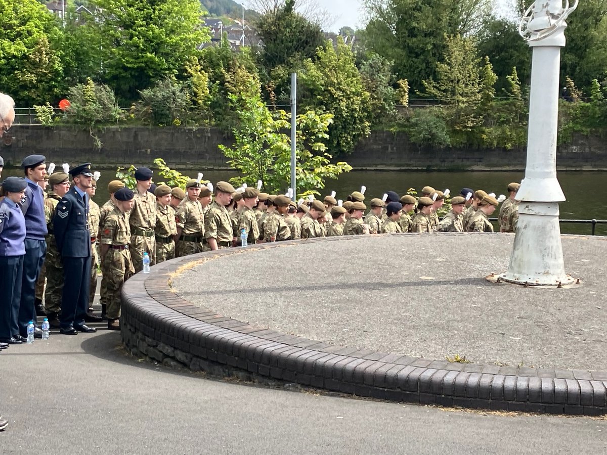 Charlotte Nicolle &amp; Maddy Johnson in year 9, marched alongside the Gorseinon attachment of the Army Cadets in the VE Day commemoration in Swansea on 13th May. What a remarkable experience for them to honor the significance of Victory in Europe Day 👏