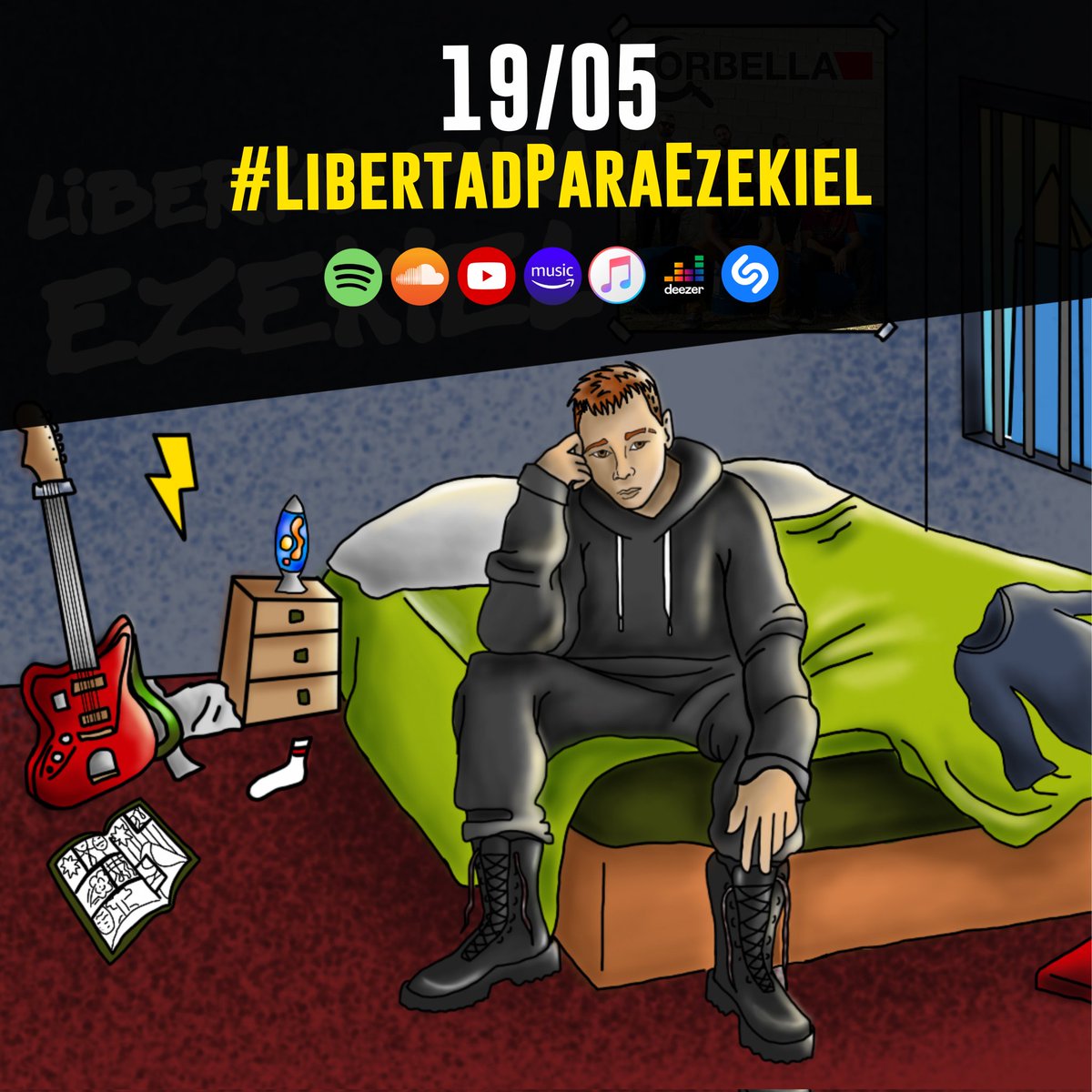 🔞🔞 19/05 🔞🔞

Este divendres 19 de maig, us presentarem el nou single "Libertad Para Ezekiel" 🎶 

Prou d'injustícies 🙅🏼‍♂️
Prou de repressió 🙅🏻‍♀️

🍌🍑🍆🥑🐚💦🌪️

#LibertadParaEzekiel
#Corbella
#NewSong
#NouTema
#Single #Music #Performance #Ezekiel #Cancion #Nueva