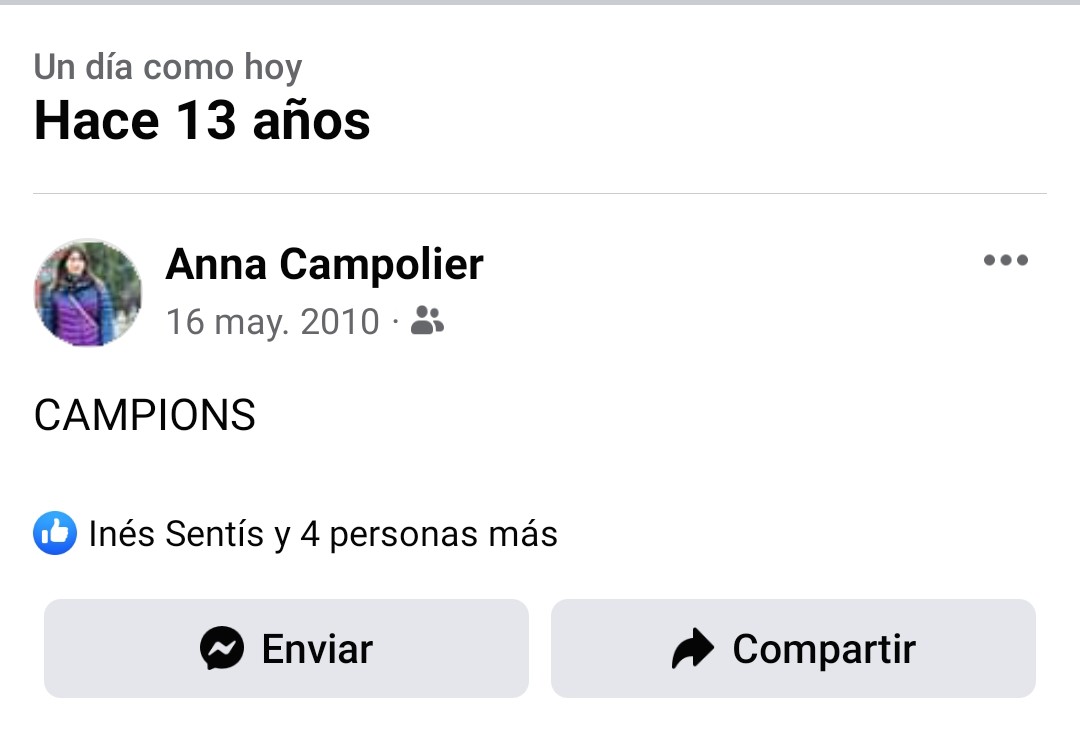 annacampolier's tweet photo. Entrar a Facebook i veure que fa 13 anys també vam ser campions en aquestes dates! #FCBarcelona #LaLiga https://t.co/6k1sVonUiI