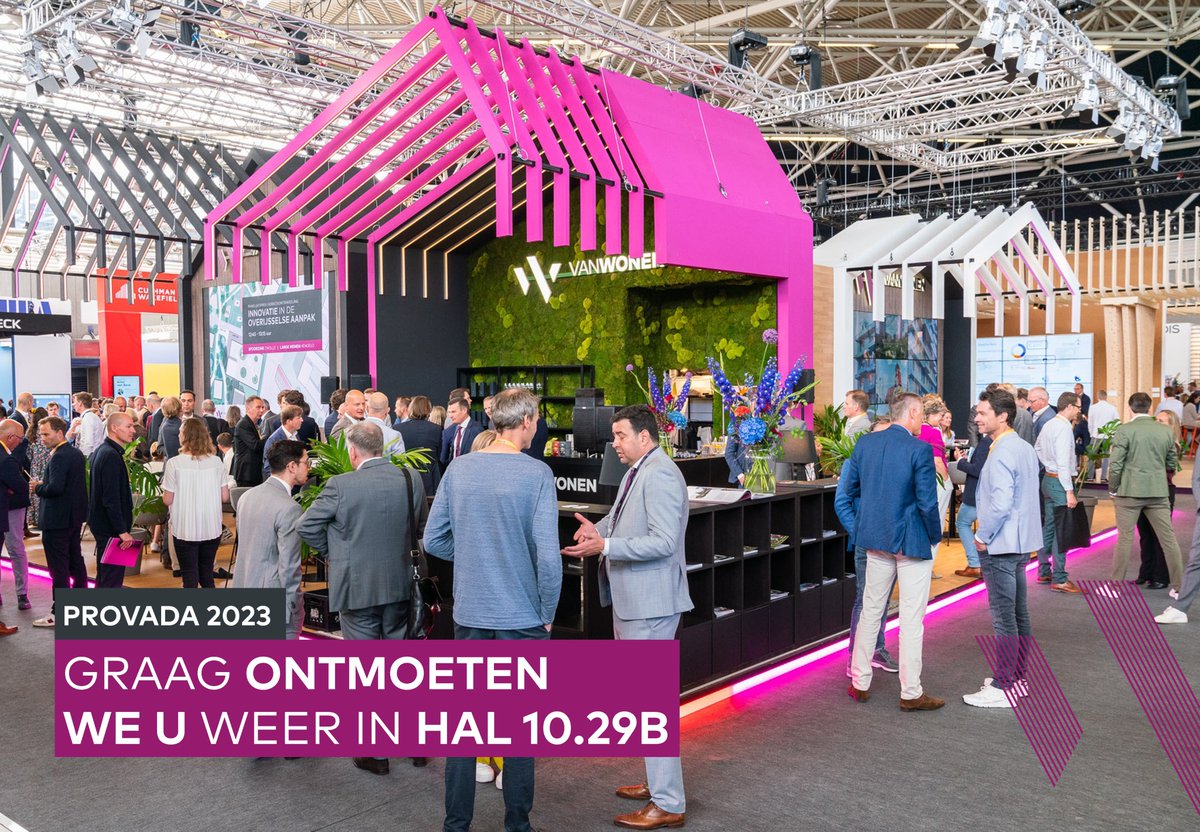 Provada 2023 | VanWonen staat op de Provada 2023. Dit jaar bieden we volop inspiratie vanuit onze duurzaam ontwikkelde projecten en initiatieven. Die allemaal bijdragen aan onze missie: woningen en leefomgevingen creëren voor de gezondste generaties. Vraag een toegangskaart aan.