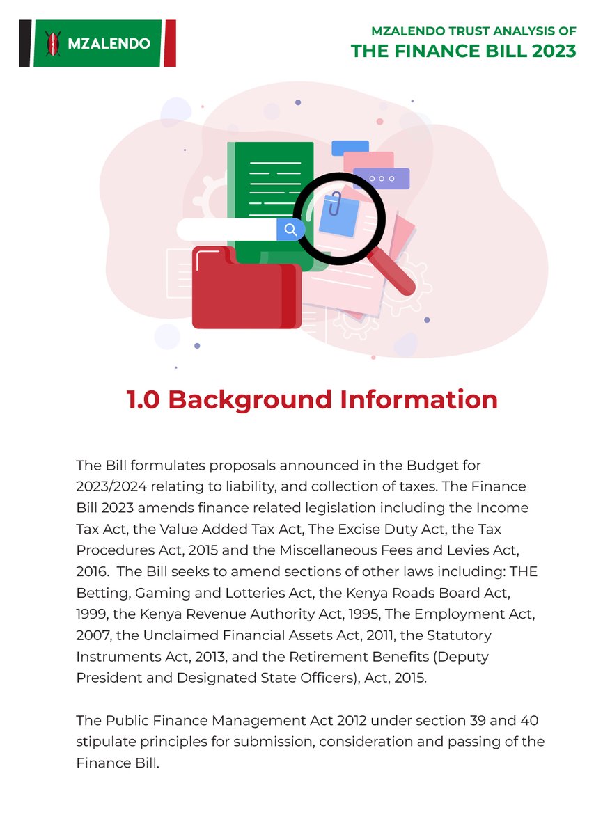 Here's what you need to know about the #FinanceBill2023 even as the deadline fast approaches🧵

The Public Finance Management Act (PFM) 2012 under section 39 and 40 stipulate principles for submission, consideration and passing of the Finance Bill. #PublicParticipationKE