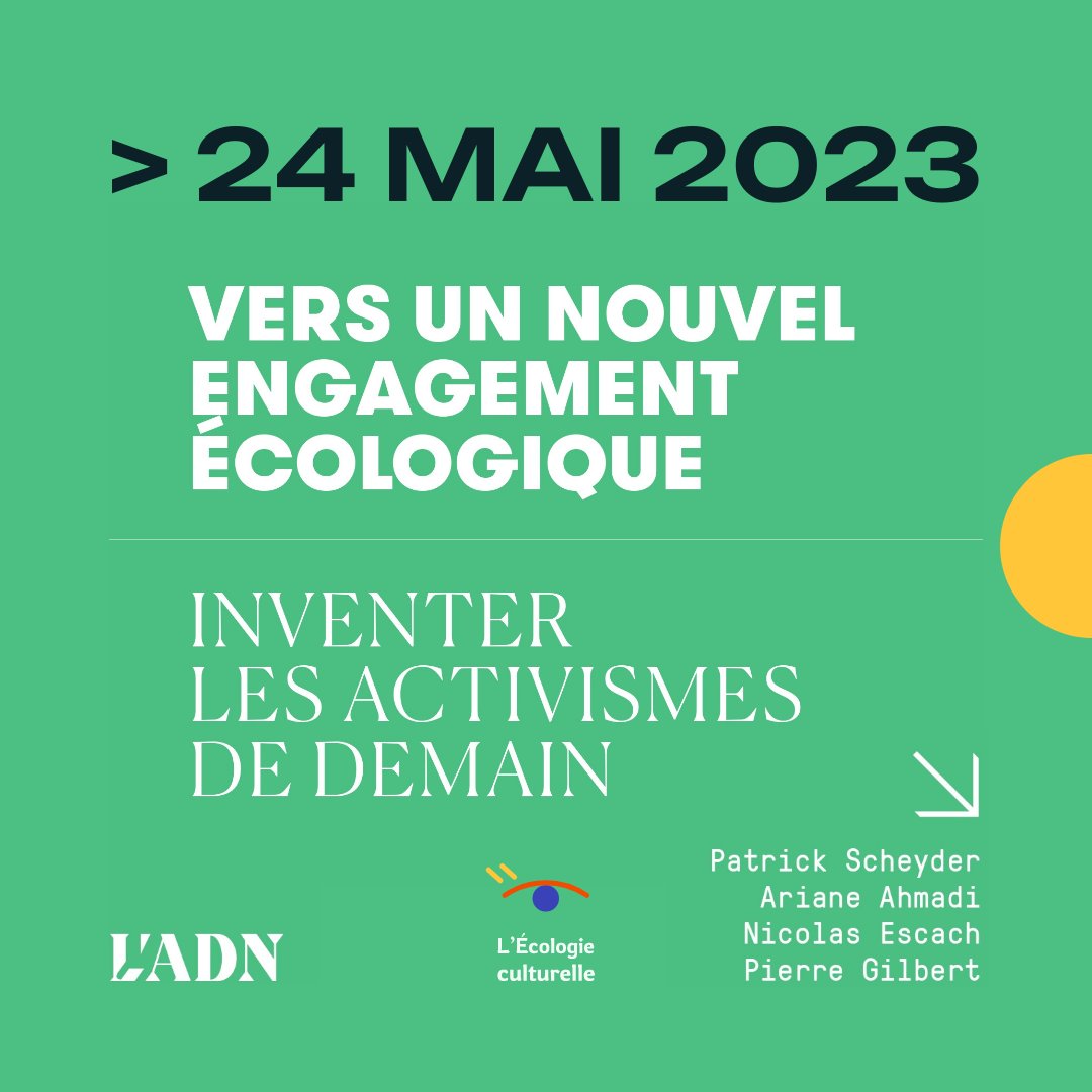 NOUVEL ESSAI À PARAÎTRE🌟
<a href="/AhmadiAriane/">Ariane AK</a> <a href="/nescach/">Escach Nicolas</a> <a href="/_PierreGilbert/">Pierre Gilbert</a> <a href="/PatrickScheyde1/">Patrick Scheyder</a> ont le plaisir de vous annoncer la sortie chez <a href="/LADN_EU/">L'ADN 🧬</a> d'une réflexion collective sur les activismes. Comment les (re)penser, les pérenniser, les populariser? Réponse en librairies !✨