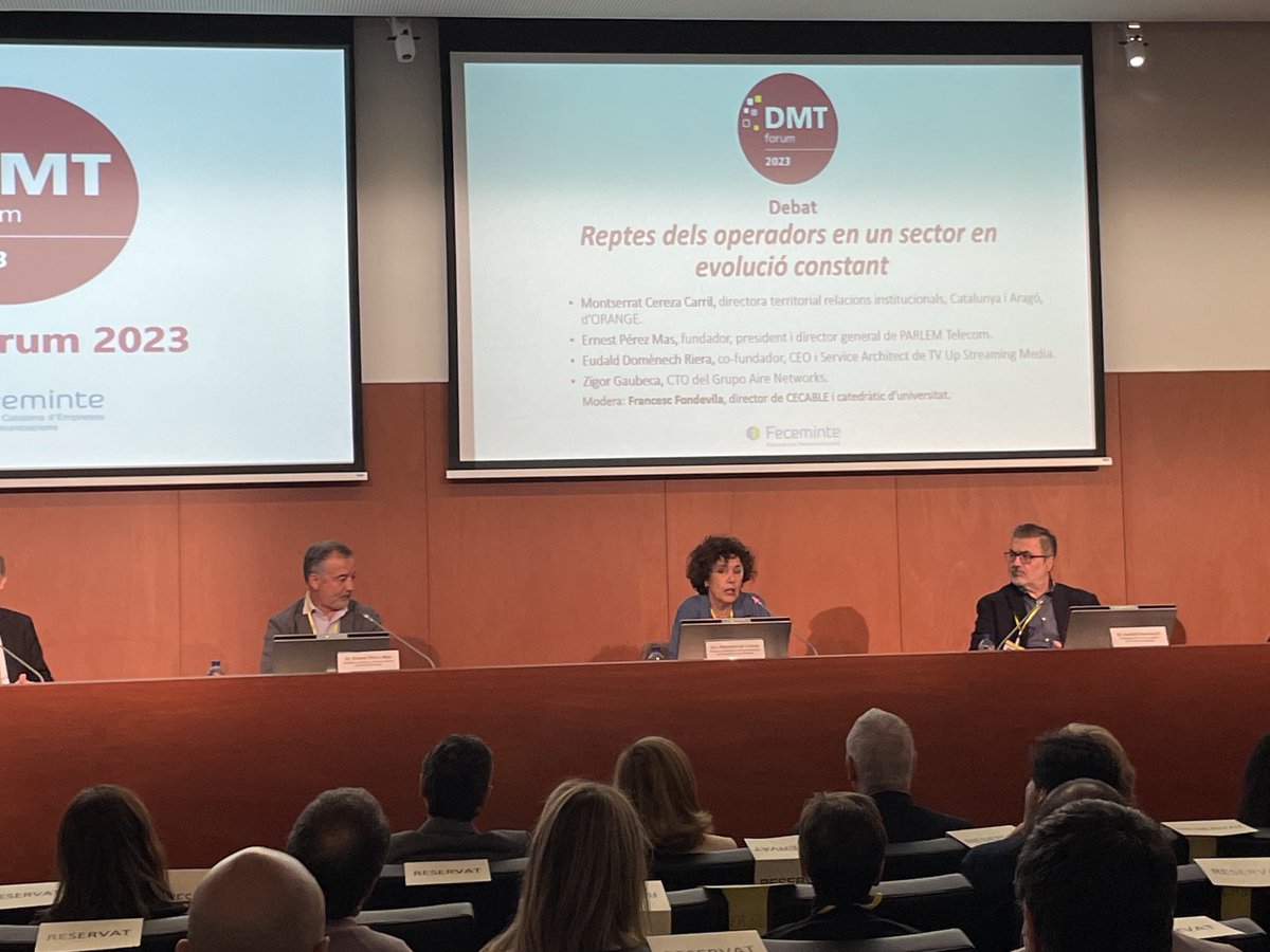 feceminte's tweet photo. Els #reptes dels #operadors @MontseCereza @orange @ernestperezmas @Parlem @edualddomenech @TVUpMedia @zigorgaubeca @grupoairenetwork https://t.co/ifxVy6F3J8