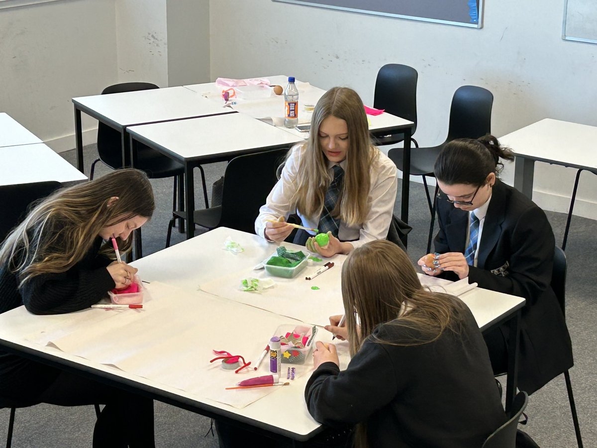MrsDickson3's tweet photo. My new N5 Early Learning and Child Care class enjoying decorating their baby eggs. Lets hope they make it back in one piece on Wednesday 🙏🤞😀 https://t.co/h4BFB68qZR