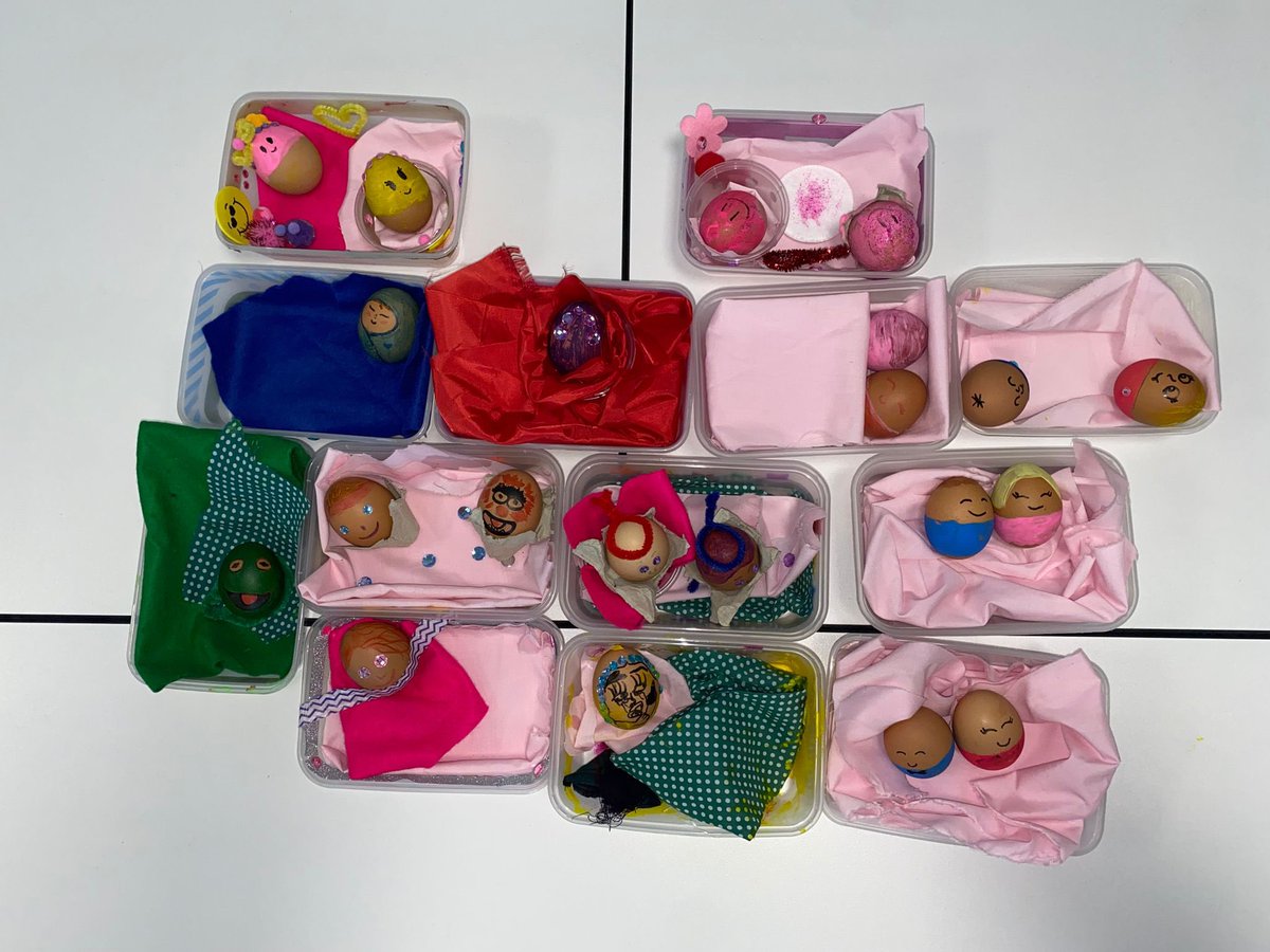 MrsDickson3's tweet photo. My new N5 Early Learning and Child Care class enjoying decorating their baby eggs. Lets hope they make it back in one piece on Wednesday 🙏🤞😀 https://t.co/h4BFB68qZR