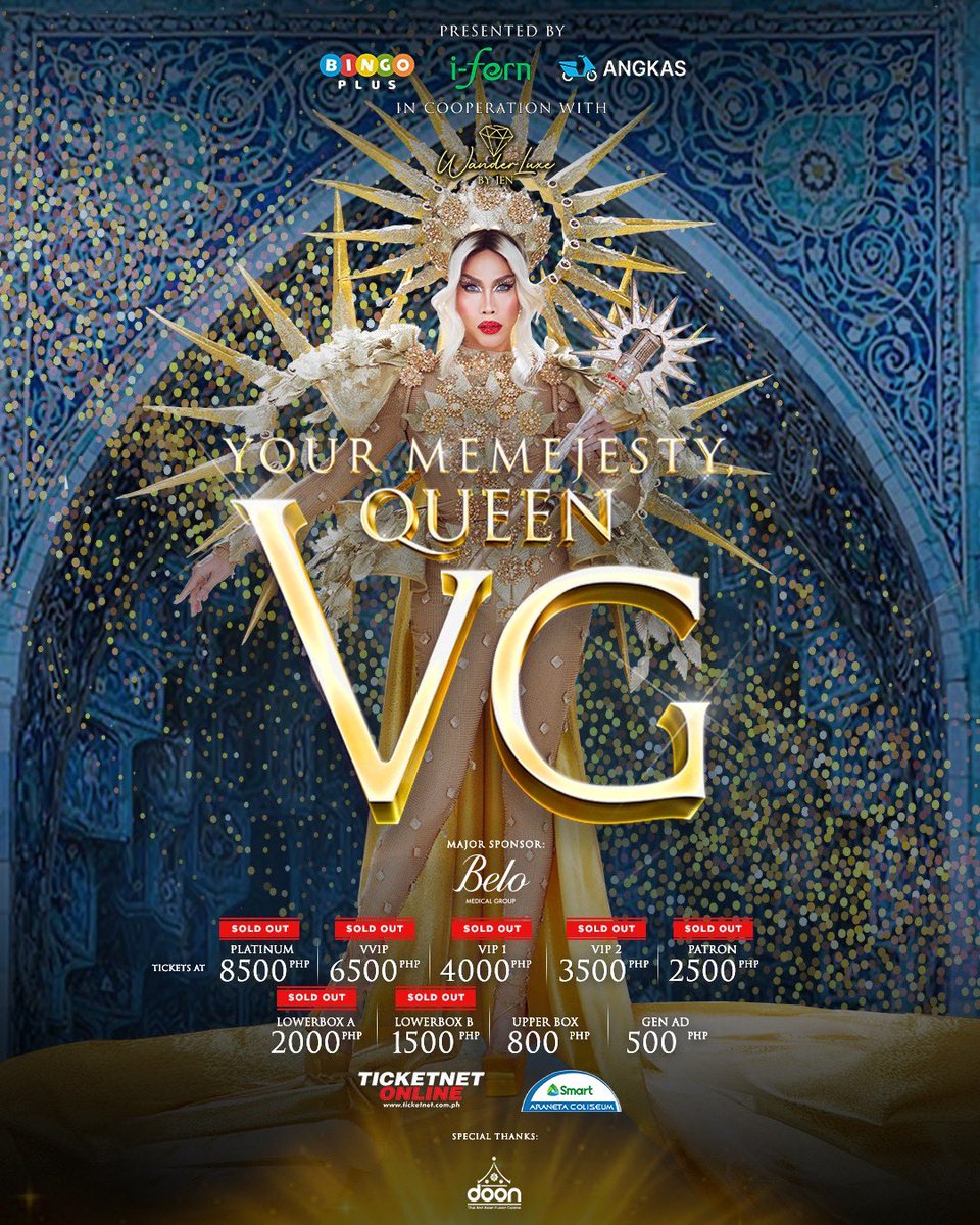 baythganda's tweet photo. RT @vicegandako: RT @teamvicePH: NAGKAKAUBUSAN NA‼️

Malapit na mauvos ang paninda!! Upper Box at Gen Admission na lang ang natitira! Rampa and buy your your #YourMemejestyQueenVG tickets now!!! Chugug sa vulavugan twoaaah!!!!!!

Ticket links:
… https://t.co/79s5pA5Y71
