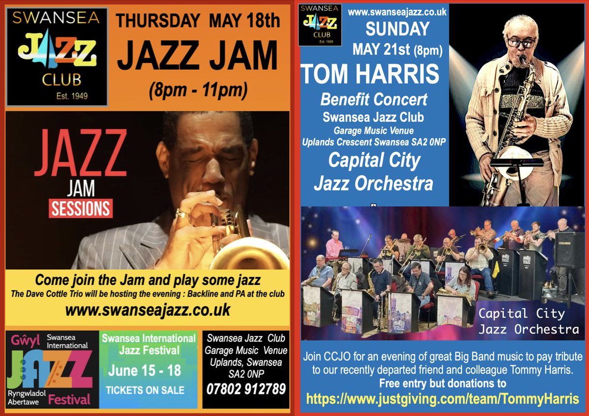 <a href="/Swansea_Jazz/">SwanseaJazz</a> #JAZZ Jam Session Thursday 8pm. Tom Harris Benefit night with <a href="/CCJOswing/">CCJO</a> swanseajazz.co.uk <a href="/swanseajazzfest/">SIJF</a>