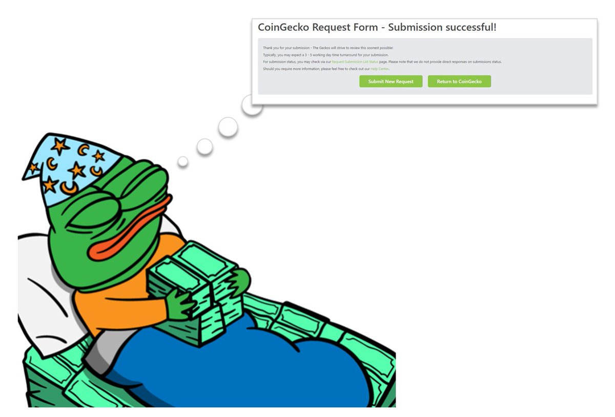 Coingecko listing form submitted

Step 1 of many more to come

$SLEPE isn't going anywhere as long as the $SLEPE community is around
