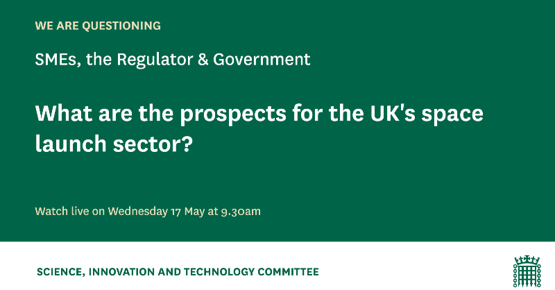CommonsSITC's tweet photo. This morning at 9.30am we are holding a second follow-up session to our UK space strategy &amp; UK satellite infrastructure report. We are hearing from @SaxaVord_Space @HyImpulseTech @orbexspace @UK_CAA @GeorgeFreemanMP on UK launch sector prospects.

See:

https://t.co/hmaOlmILjX