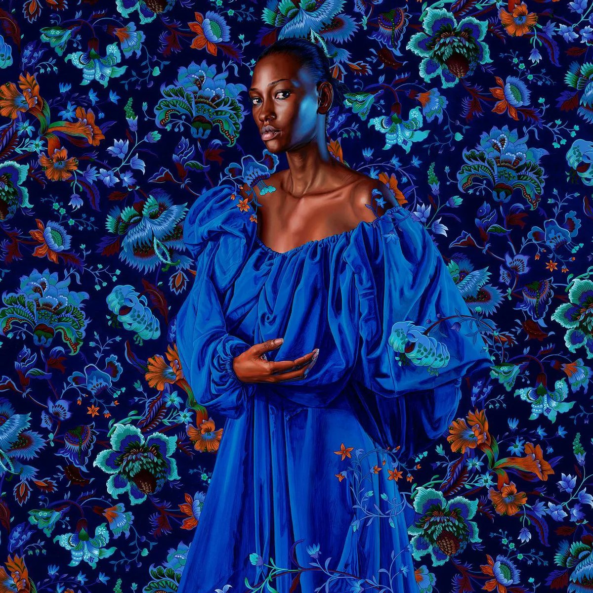 How stunning is this: 'Portrait of Aissatou Dialo Gueye II' by @kehindewileyart ❤

'Portrait of Aissatou Dialo Gueye II' (2021)
Oil on linen, 96 x 64 inches 

#beautifulbizarre #kehindewiley #portraitpainting #oilpainting #figurativeart #blackartist #colourfulart #fineart