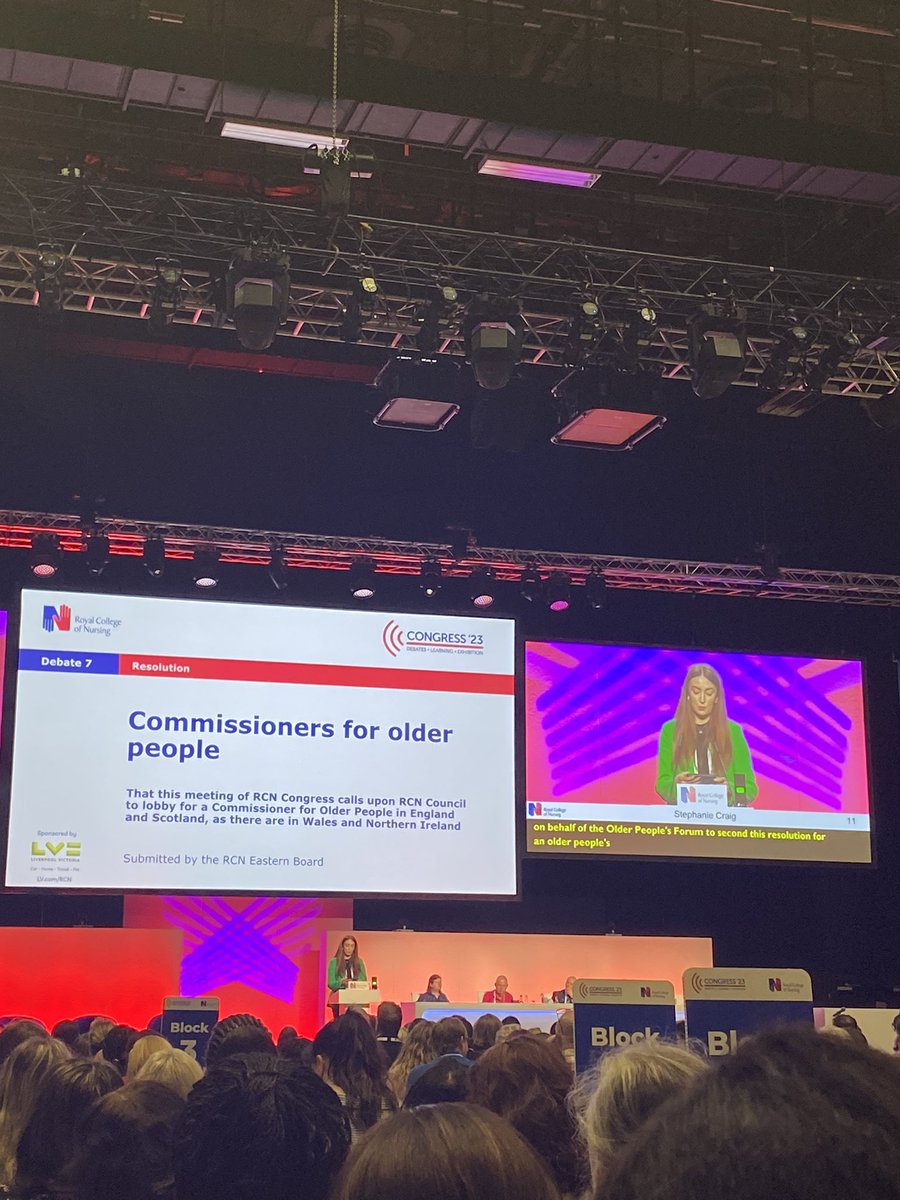 Start of Day 2 @theRCN Congress. Starting with the amazing @stephhcraig supporting the resolution for Commissioners for Older People with @RCNOPF💙

#RCNcongress #RCNCongress23