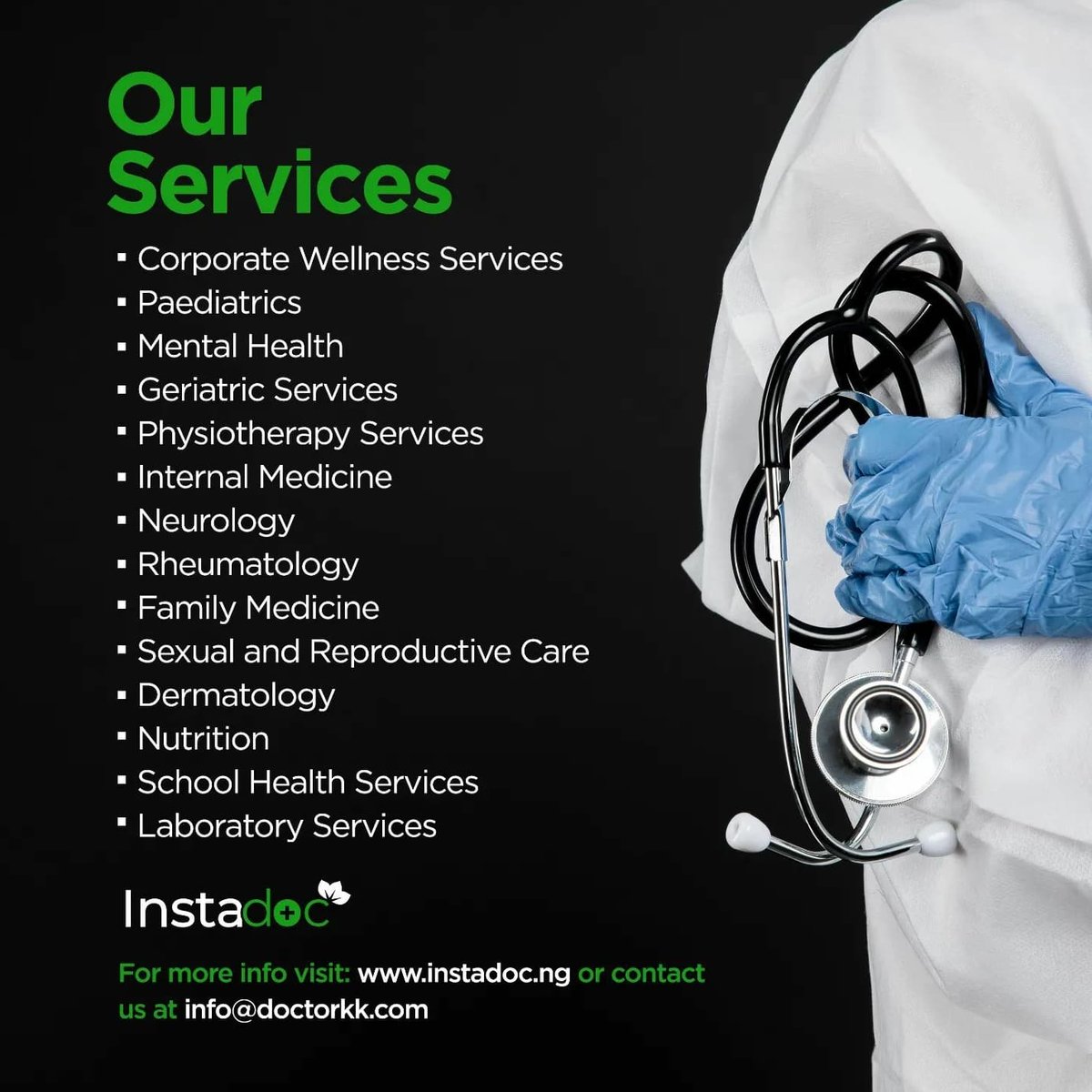 Instadoc_247's tweet photo. Good morning!

How can we be of help to you ?

Get quality healthcare services at your back and call..💯💯

#instadoc_247# 
#telemedicine https://t.co/Yhh6ggMrJ3
