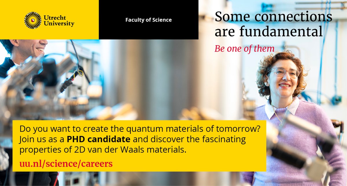 QuMatProject's tweet photo. Do you want to join our team and develop new #materials for the #quantum Age?

QuMat researcher Machteld Kamminga (@MEKamminga) at @UniUtrecht is looking for a #PhD  student to synthesize and characterize van der Waals Materials.

Apply before 29 May!

https://t.co/hQWQD4iYID https://t.co/RoB8lUEehp