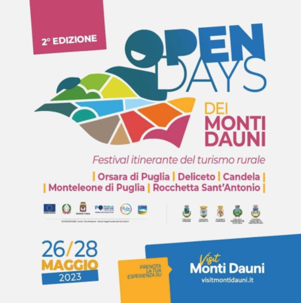 #Turismo: tutto pronto per #OpenDays #MontiDauni! Un festival itinerante che celebra il #turismorurale e offre #esperienze sensoriali uniche. Attività sportive, visite guidate, spettacoli e laboratori per scoprire questa meta autentica. 

#news #16maggio #italia #foggia #puglia