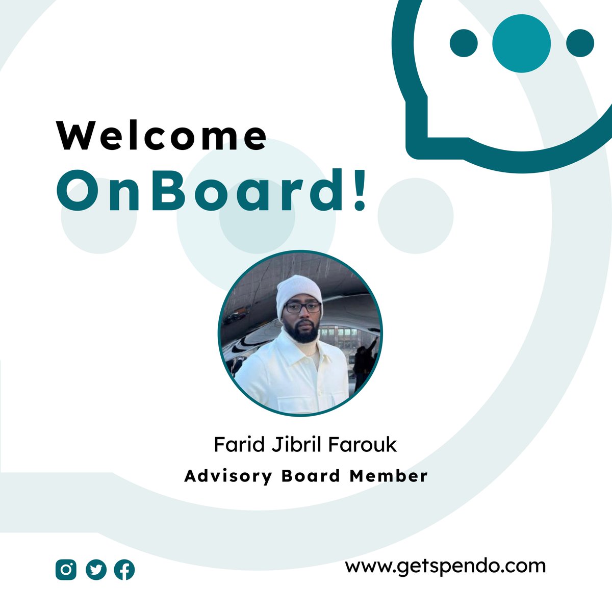getspendo's tweet photo. π£ Exciting News! π Spendo is thrilled to welcome @FaridJFarouk an experienced Data Analyst, to our Advisory Board! π
#Spendo #AdvisoryBoard #DataAnalysis #WelcomeAboard https://t.co/WNhZuT4Cf3