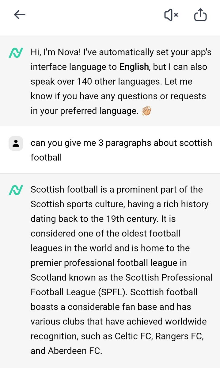 To all my fellow SLTs who spend hours making up words, sentences &amp; paragraphs for therapy: welcome to the world of AI! Within 30 secs this app (Nova) has been able to give us 20 sentences on F1, 3 paragraphs on Scottish Football and 20 Q/A's on Abba! Game changer #mySLTday <a href="/RCSLT/">RCSLT 💙</a>