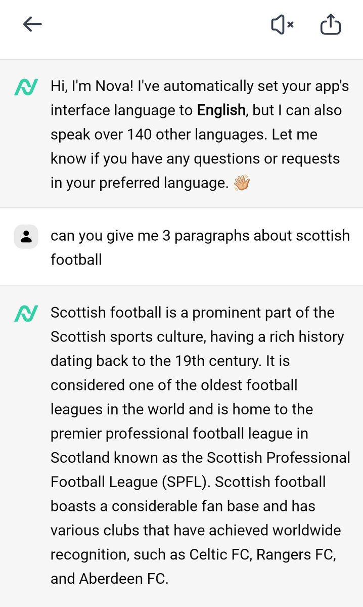 To all my fellow SLTs who spend hours making up words, sentences & paragraphs for therapy: welcome to the world of AI! Within 30 secs this app (Nova) has been able to give us 20 sentences on F1, 3 paragraphs on Scottish Football and 20 Q/A's on Abba! Game changer #mySLTday @RCSLT