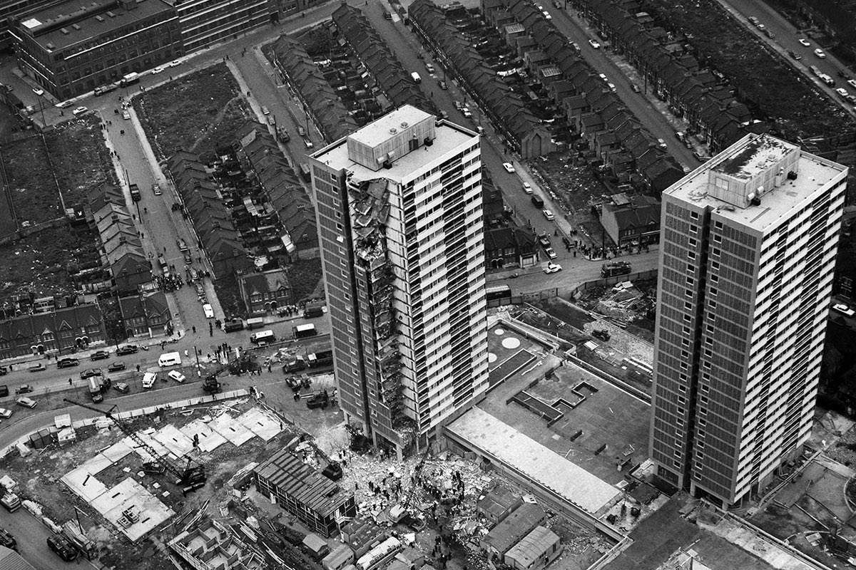 TowerBlocksUK's tweet photo. 55 years ago today Ronan Point partially collapsed following a gas explosion, causing the death of 5 people and injuring many more. The lessons of Ronan Point still have not been learned with many similar Large Panel blocks across the UK still at risk https://t.co/hRkggSdyCK https://t.co/8AIhMytdrp