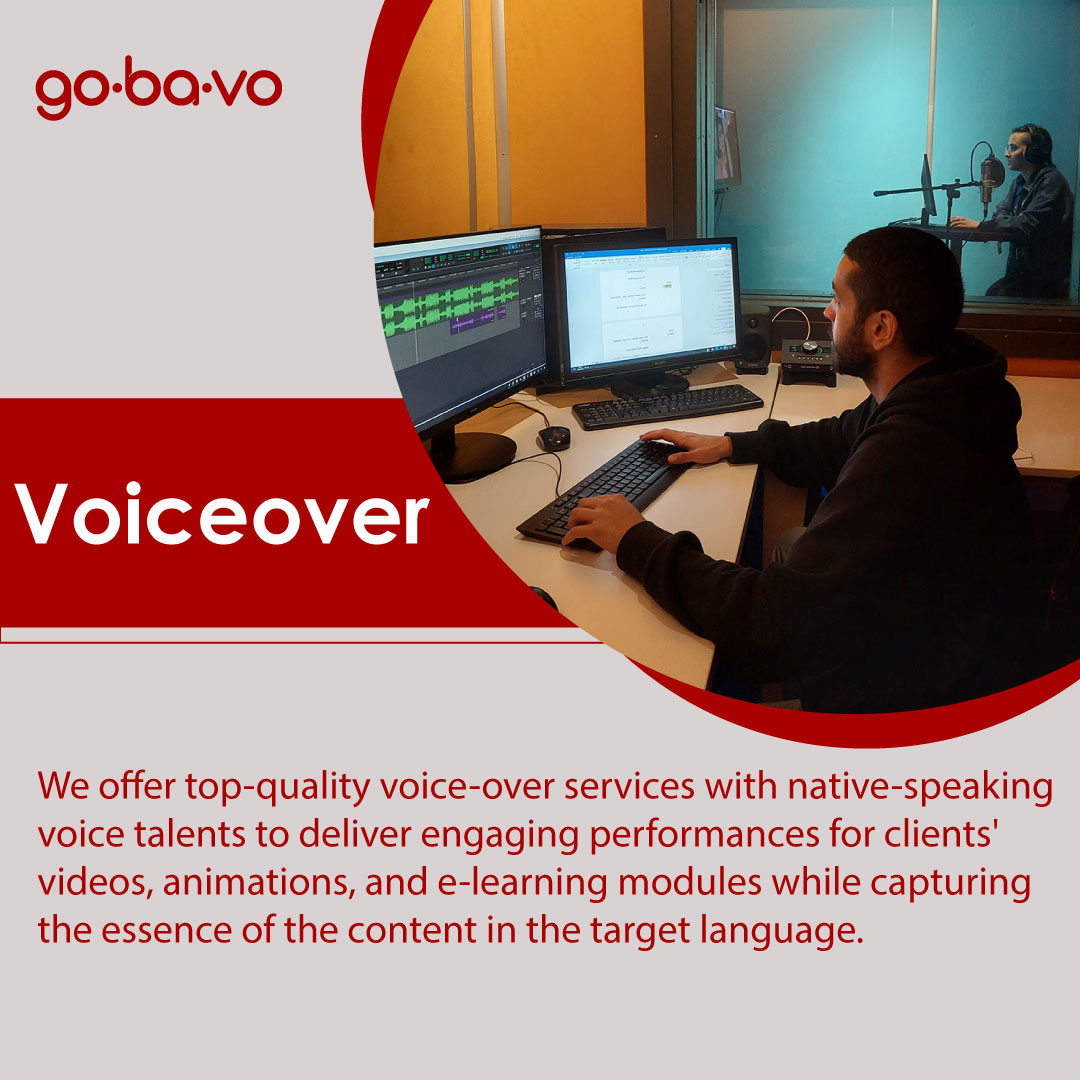 gobavouniverse's tweet image. We offer top-quality voice-over services with native-speaking voice talents to deliver engaging performances for clients&apos; videos, animations, and e-learning modules while capturing the essence of the content in the target language.

#gobavo #voiceover #scripttranslation