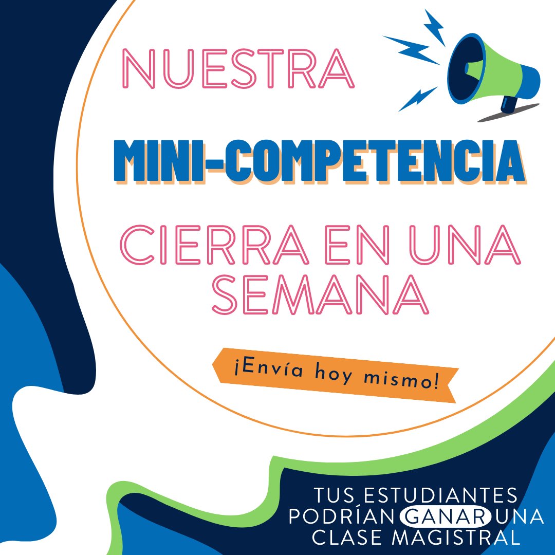 escemprendedora's tweet photo. 📢¡Atención docentes!📢

¡La Mini-Competencia cierra en 1⃣ semana!

Muéstranos tu proceso de creación de una Idea de Negocio fantástica a través de una cautivadora Tira Cómica.

Completa las lecciones, envía tu idea y sube tu Tira Cómica aquí: https://t.co/Z584xRFvAG https://t.co/W66upTp9y0