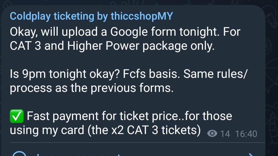 thiccshopMY's tweet photo. [Additional slots for general]

Form will be uploaded at 9pm tonight.

✅ CAT 3 and Higher Power package only
✅ Fast payment required for CAT 3 (will be using my card)
#TSOxUpdates https://t.co/hJexozLtDo