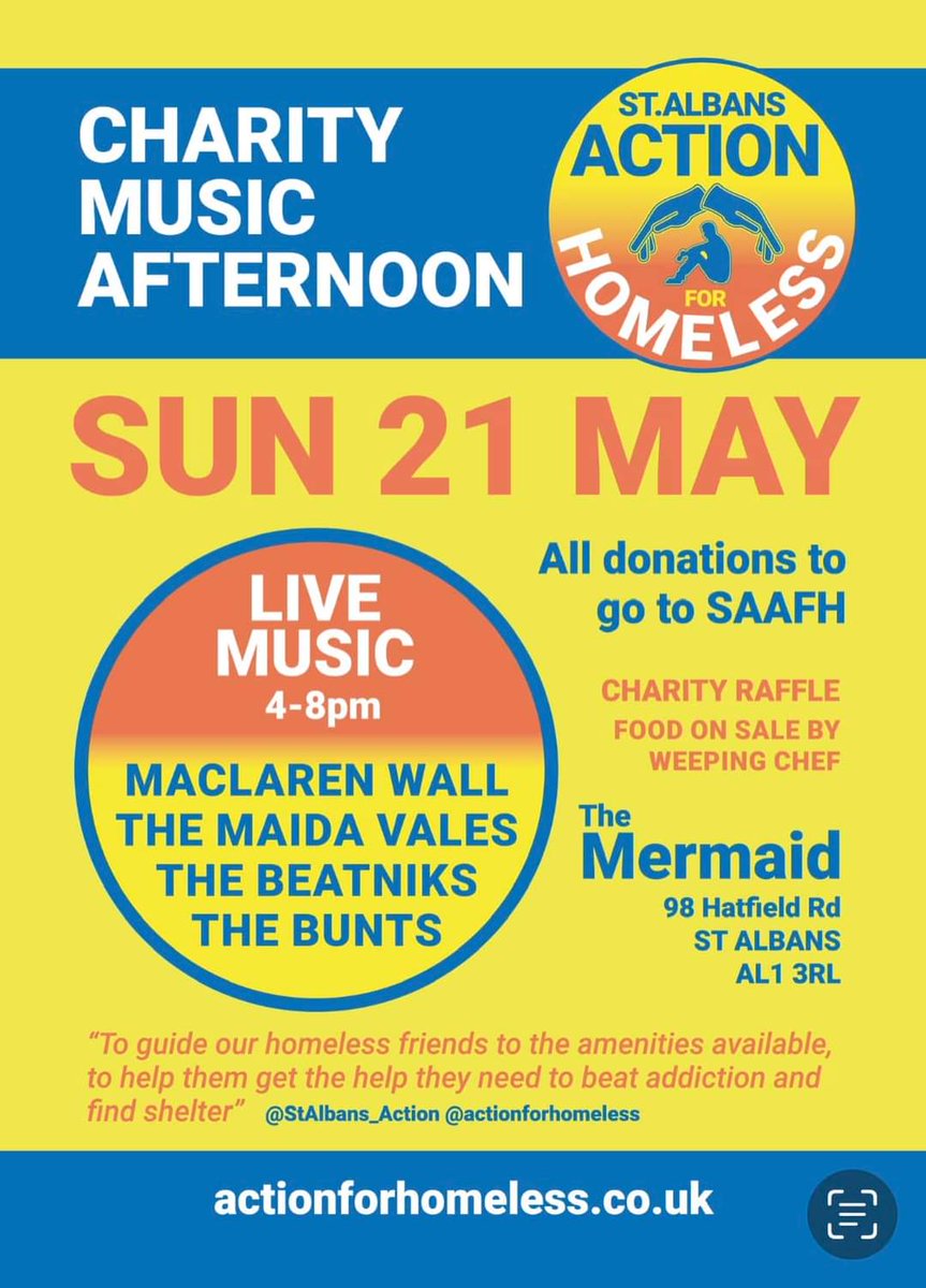 A music filled afternoon with local bands 🎶🎶 Food courtesy of @AlecTomasso See you there 💃 @thepocketgod @albanconnection @MermaidStAlbans @StAlbans_Action @eyesonstalbans @Keithybabey @StyledbyMelWall @theBeatniks @StTastes @StAlbansTimes @SIStAlbans