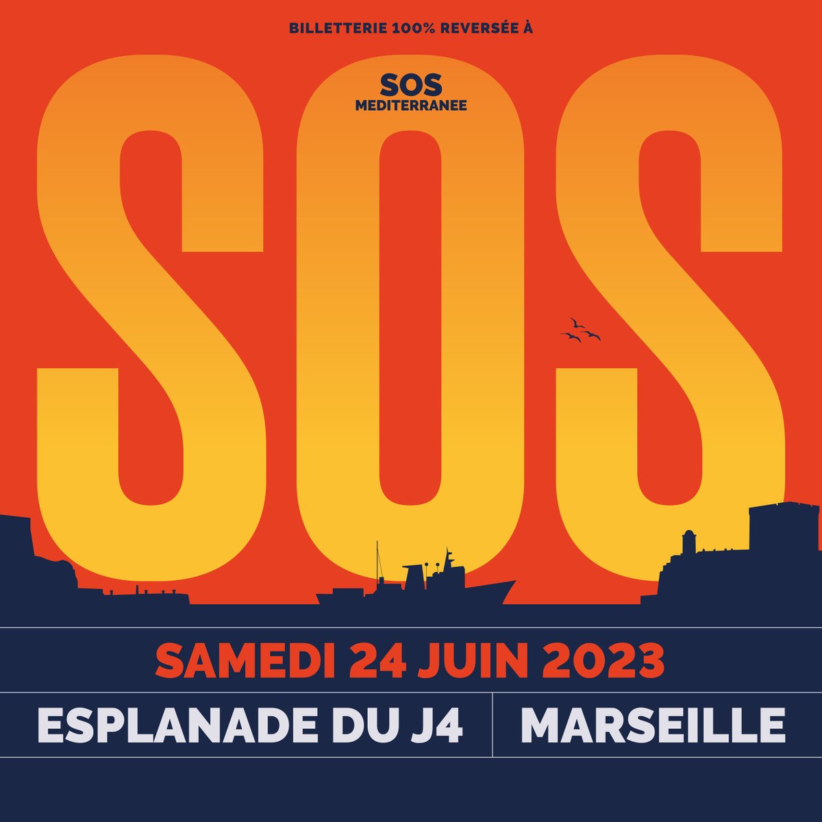 🆘@Fakearmusic, @zamdane et ses amis, @BengousOueske & PAGA, PONGO, @MSSofficiel, THE MAGICIAN, TWERKISTAN, GANG JAH MIND, et d’autres artistes se réunissent face à la mer sur l'esplanade du J4 (#Marseille) le 24.06 pour un grand concert solidaire pour sauver des vies en mer !