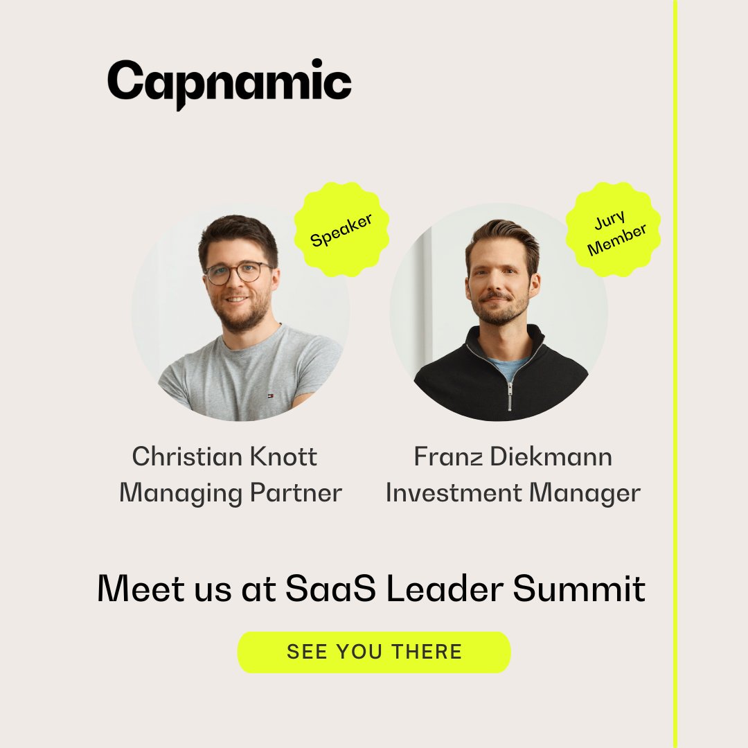 🔗Your next chance to link up with <a href="/Capnamic/">Capnamic</a>'s Christian Knott and <a href="/FranzDiekmann/">Franz</a>? The #SaaSLeaderSummit on May 24th in Berlin. Are you going? Send them a message to connect. Tickets are still available here:
cloudecosystem.org/saas-leader-su…
#capnamic #networking
 <a href="/Cloud_EcoSystem/">CloudEcoSystem: Community der Digitalen Wirtschaft</a>
