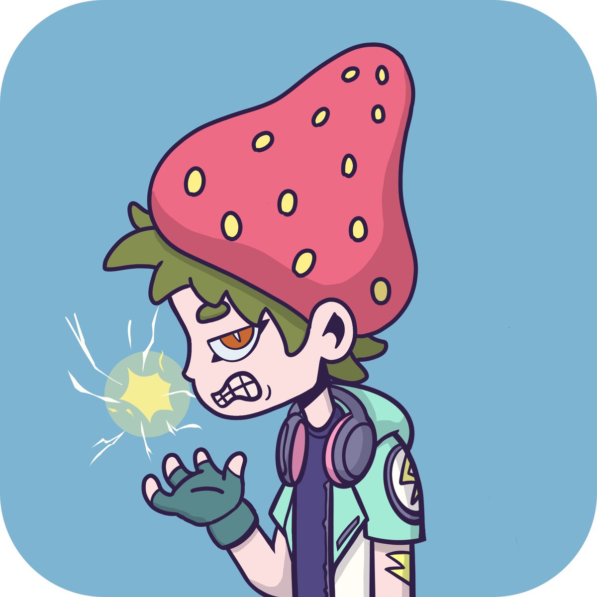 DragomirCata14's tweet photo. This strawberry head guy is Human DNA and he is acting really strange based on his fist. Is he angry? Is he happy? Is the cloning process doing well? https://t.co/JK6NyskMYS