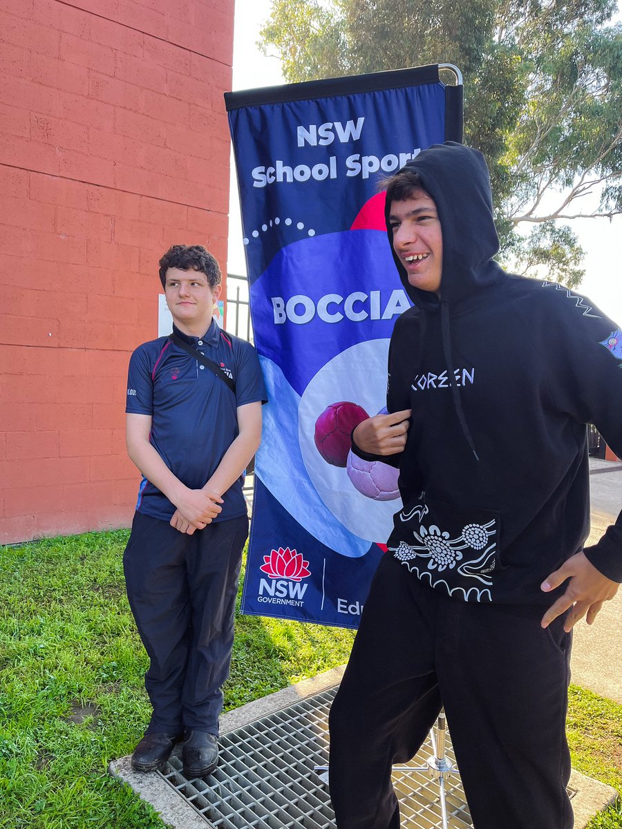 Our Boccia superstars and their cheer squad at todays #Inclusivesport event! They did Coreen proud and the smiles say it all! #nswschoolsport