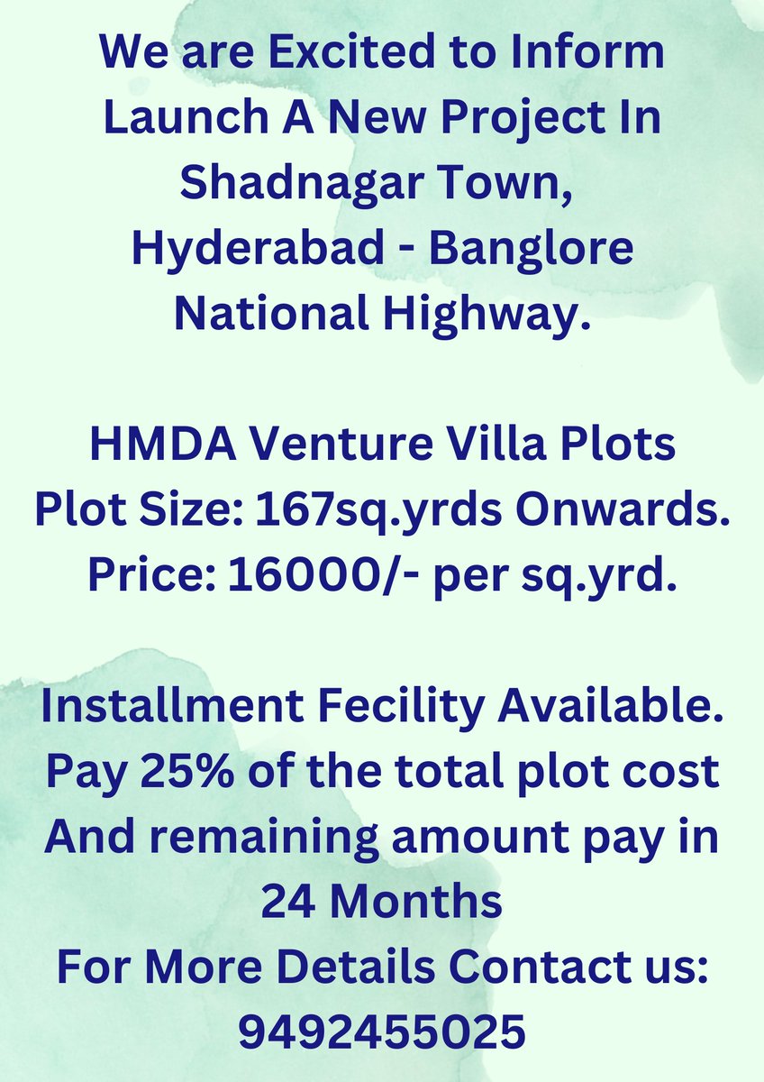 luckyrealties58's tweet image. HMDA Approved Villa plots for sale in Shadnagar Town, near Banglore Highway.

#hmdaplots 
#plotsforsale 
#shandanagrplots