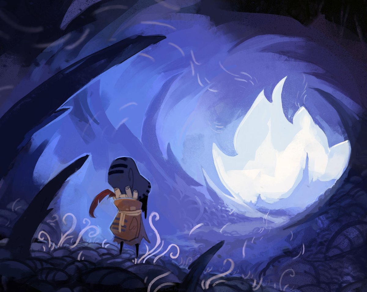 YanYansu5's tweet photo. And the last illustration, an explorer, who doesn't know what they search, but who is about to find the meaning of their life.

#hollowknight #fanart #drawing #illustration #explorer #shaman https://t.co/1JVPnKC7O8
