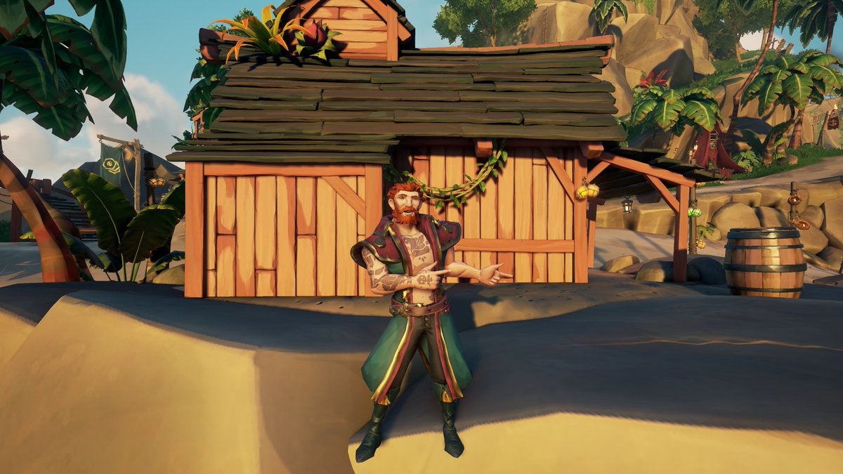 #StyleOfThieves Theme: Romantic.
Buff, no shirt, tattoos, scars and red hair? I don’t think it gets any better than that. I mean, just look at him! <a href="/SeaOfThieves/">Sea of Thieves</a>