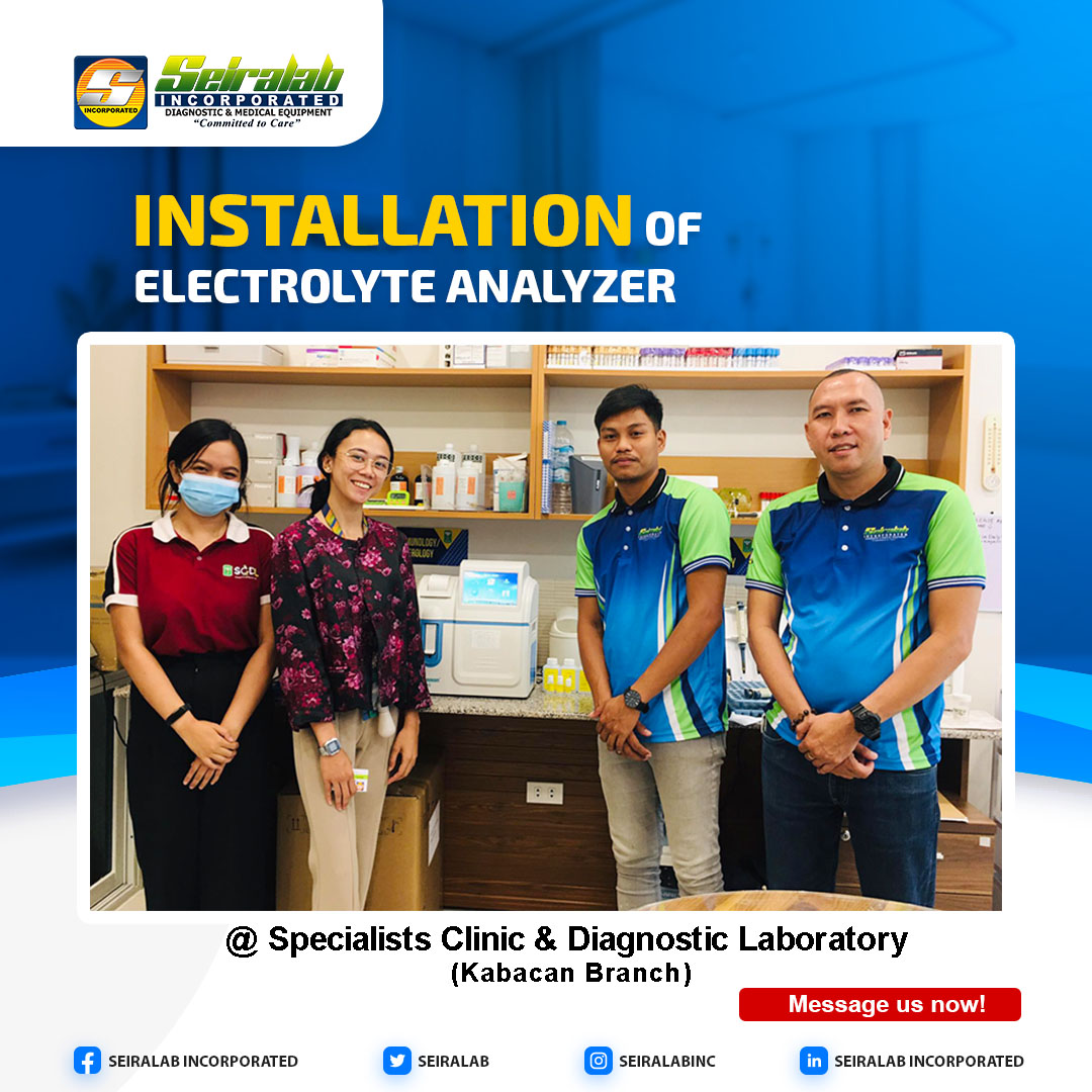 seiralab's tweet photo. Installation of Electrolyte Analyzer in Specialists Clinic &amp; Diagnostic Laboratory-Kabacan Branch.

Message us for more information or email seiralab.inc@gmail.com

#SeiralabIncorporated #MedicalSupplies #MedicalEquipment #CommittedToCare https://t.co/kca3Lgw3As