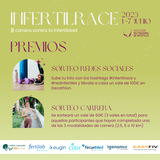 👟¡Nuestra III edición de la INFERTILRACE, carrera contra la infertilidad viene cargada de sorpresas! Vamos a correr, andar o bailar, pero ¡vamos a darle voz!

Participa desde el 1 al 7 de junio ¿Te apuntas?

Tres modalidades de carrera. 2.5, 5 o 10 km. Recorrido libre por tu